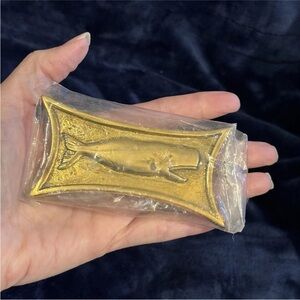 Vintage Solid Brass Whale Belt Buckle